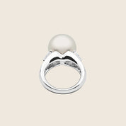 Mikimoto White South Sea Cultured Pearl and Diamond Ring