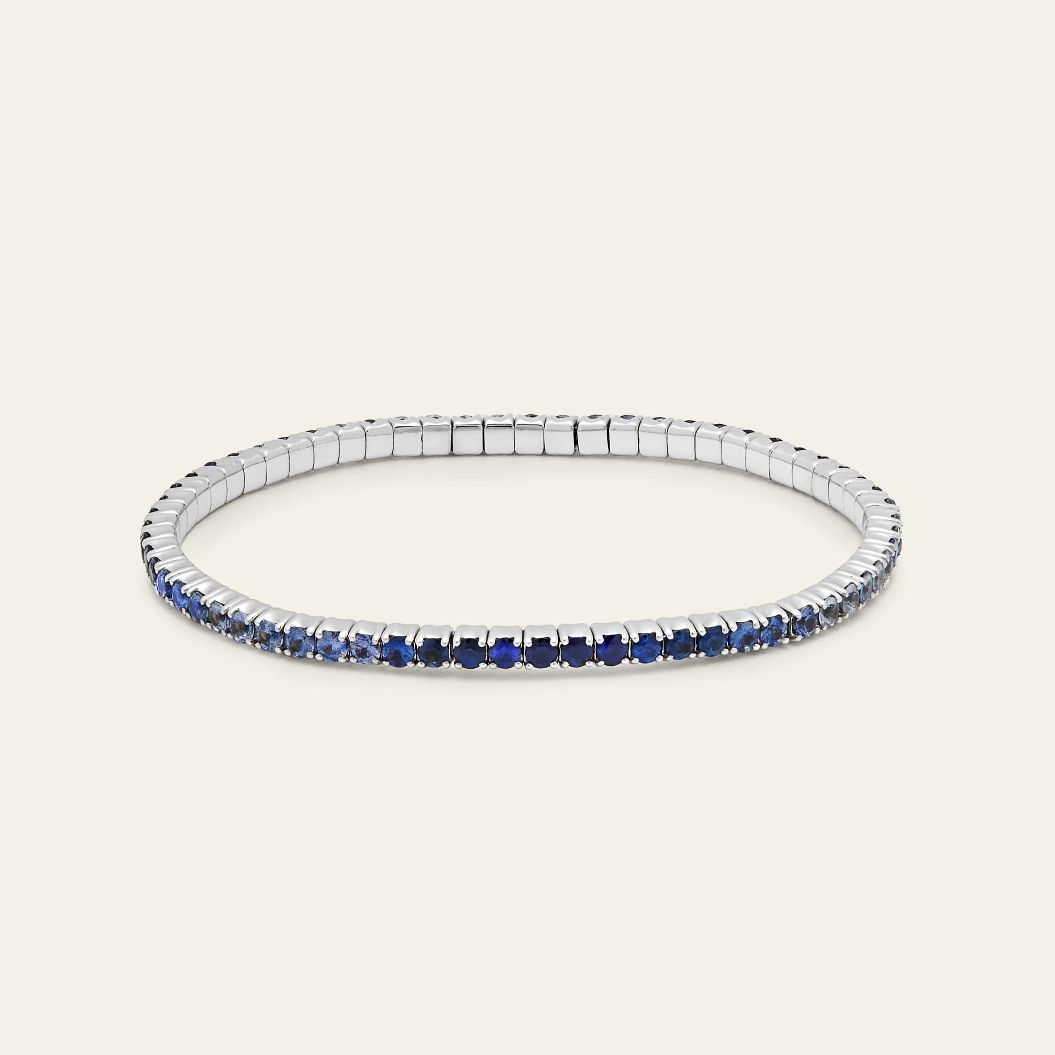 Ombré Blue Sapphire Stretchy Tennis Bracelet Blue Sapphire