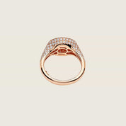 Rose Gold Pavé Diamond Set Signet Ring