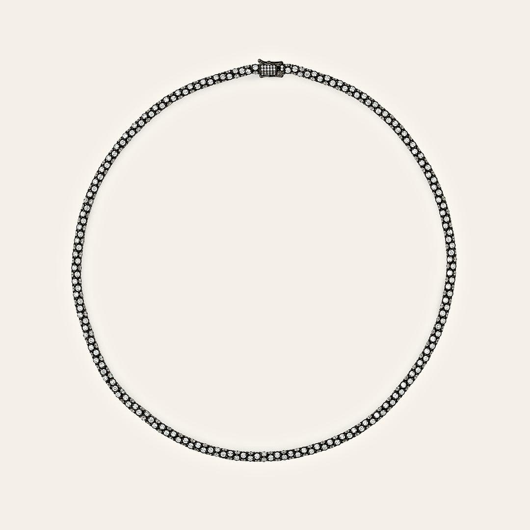 Black Rhodium Tennis Necklace in 18K Gold | Diamond Tennis