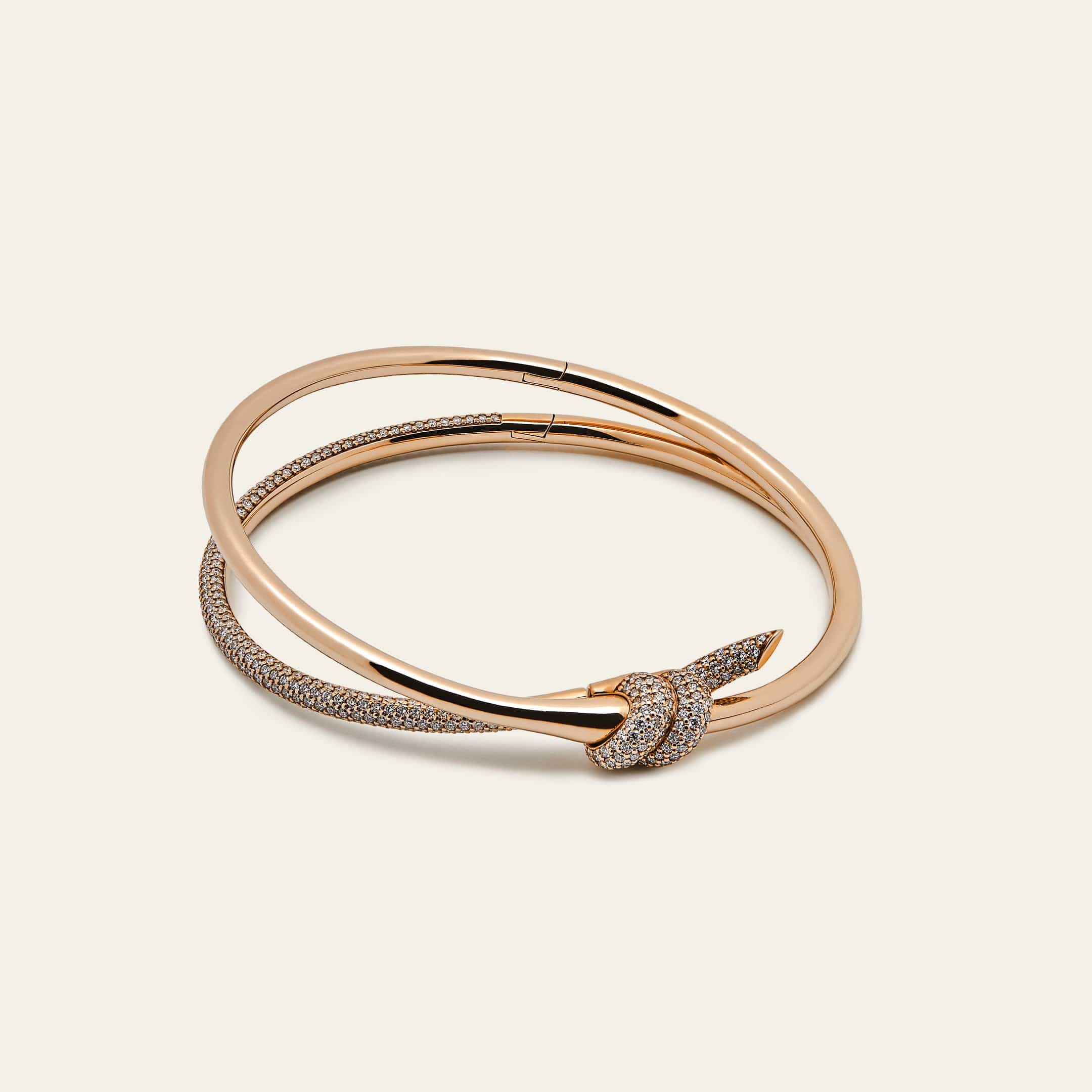 TIFFANY&Co. Knot Hook Bangle 925×14K コンビ TIFFANY & Co. Bracelet Love Knot Hook & Eye Bangle Silver