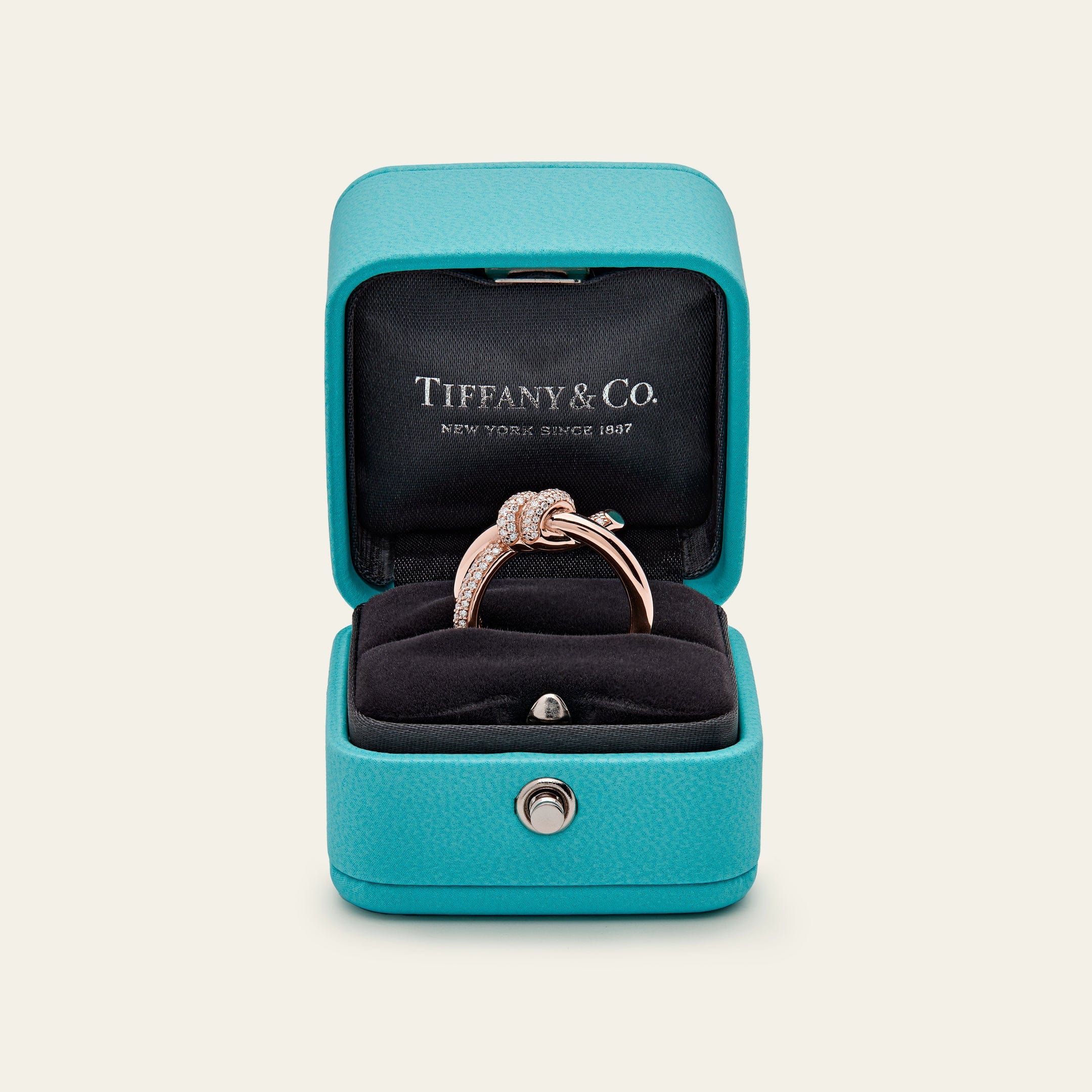 Tiffany & Co. Knot Double Row Ring in Rose Gold with Diamonds 69683304