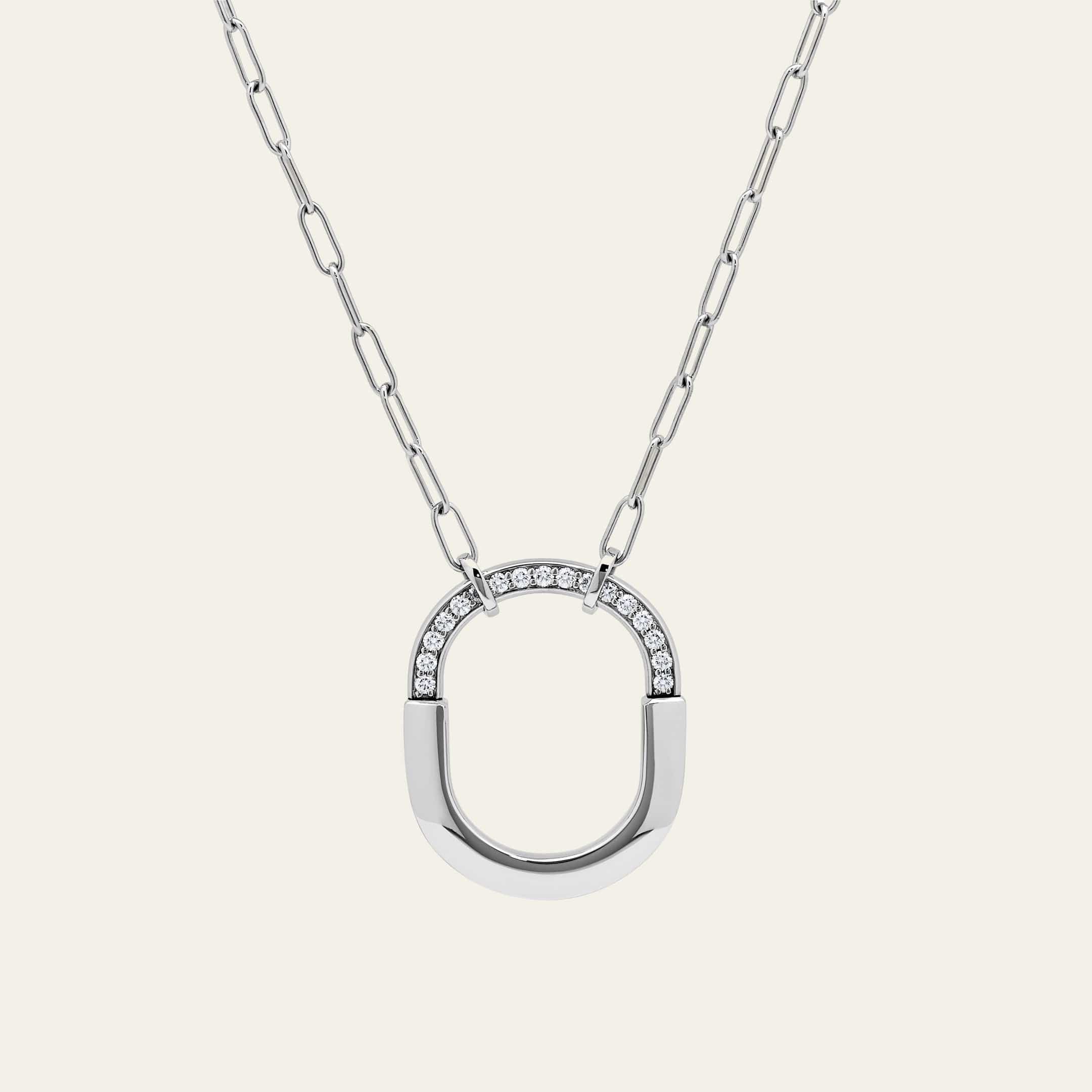 Tiffany & Co. Lock Necklace in White Gold with Diamonds 72342119