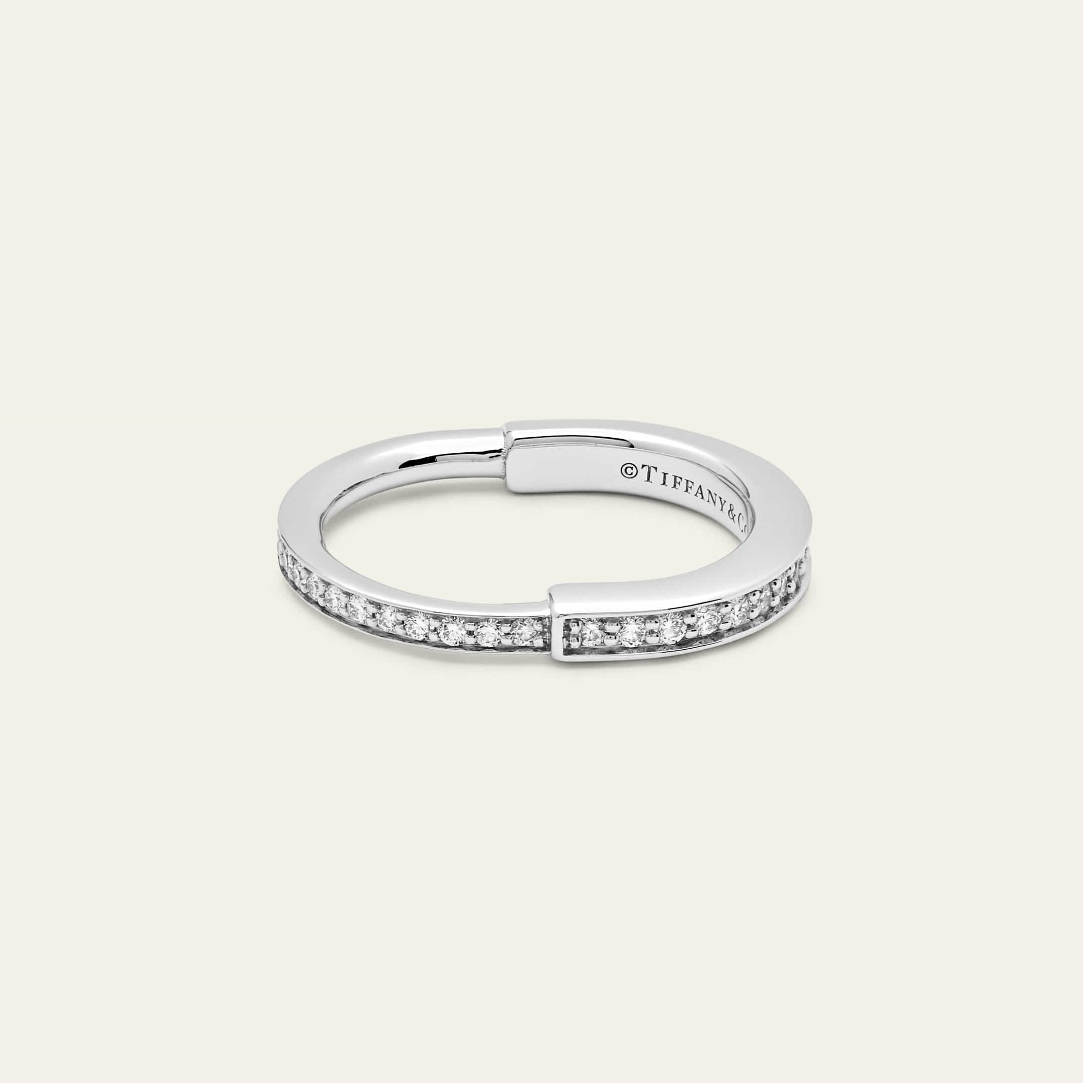 Tiffany & Co. Lock Ring in White Gold with Pavé Diamonds 72792092