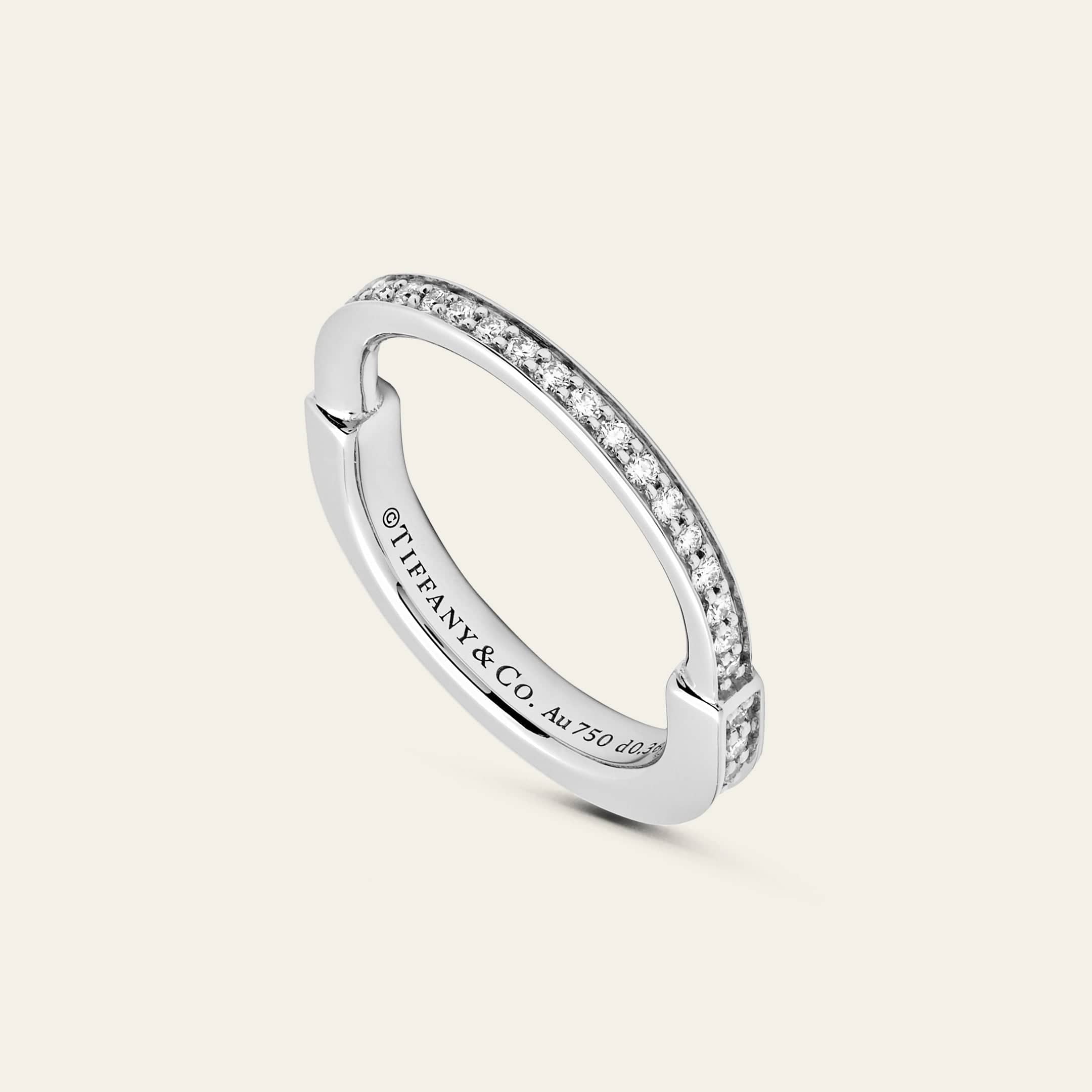 Tiffany & Co. Lock Ring in White Gold with Pavé Diamonds 72792092