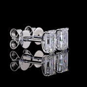 1.5 Carat Lab Grown Emerald Diamond Stud Earrings