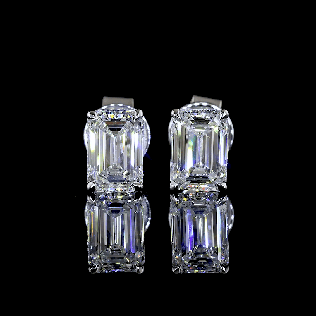 1.5 Carat Lab Grown Emerald Diamond Stud Earrings