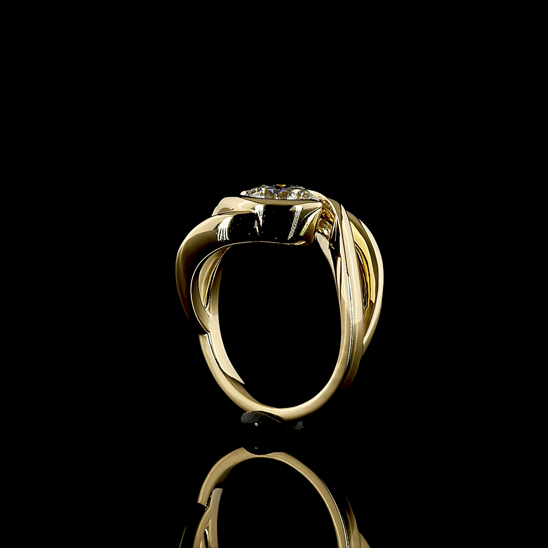 1.7 Carat Yellow Gold Lab Grown Round Diamond Solitaire Ring