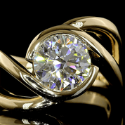 1.7 Carat Yellow Gold Lab Grown Round Diamond Solitaire Ring