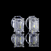 1 Carat Lab Grown Emerald Diamond Stud Earrings