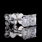 1 Carat Lab Grown Emerald Diamond Stud Earrings