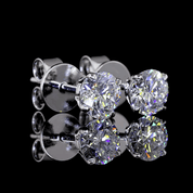 1 Carat Lab Grown Round Diamond Stud Earrings