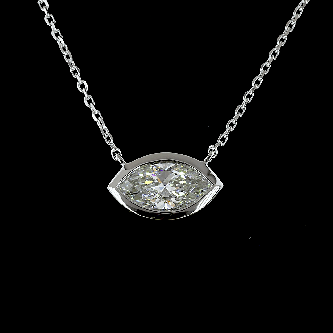 1 Carat Marquise Diamond Solitaire Pendant