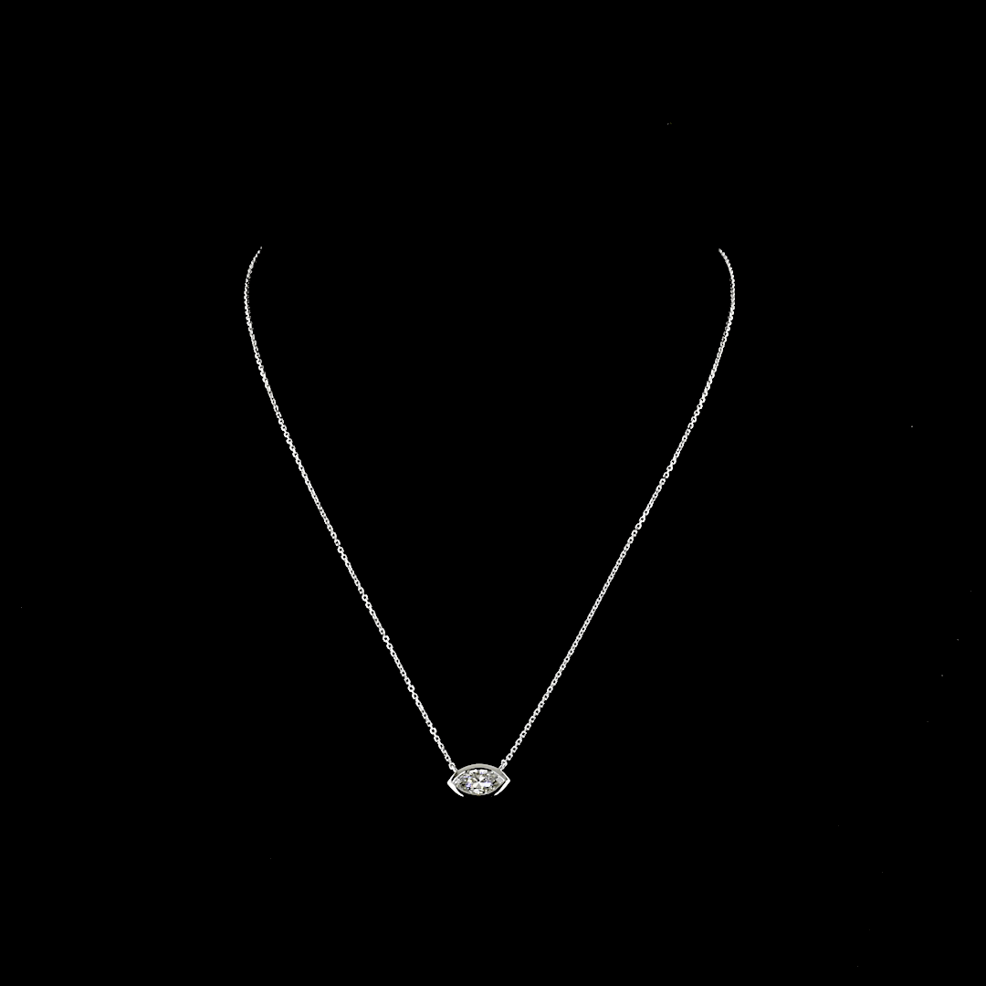 1 Carat Marquise Diamond Solitaire Pendant