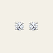 Round Brilliant-Cut Diamond Stud Earrings