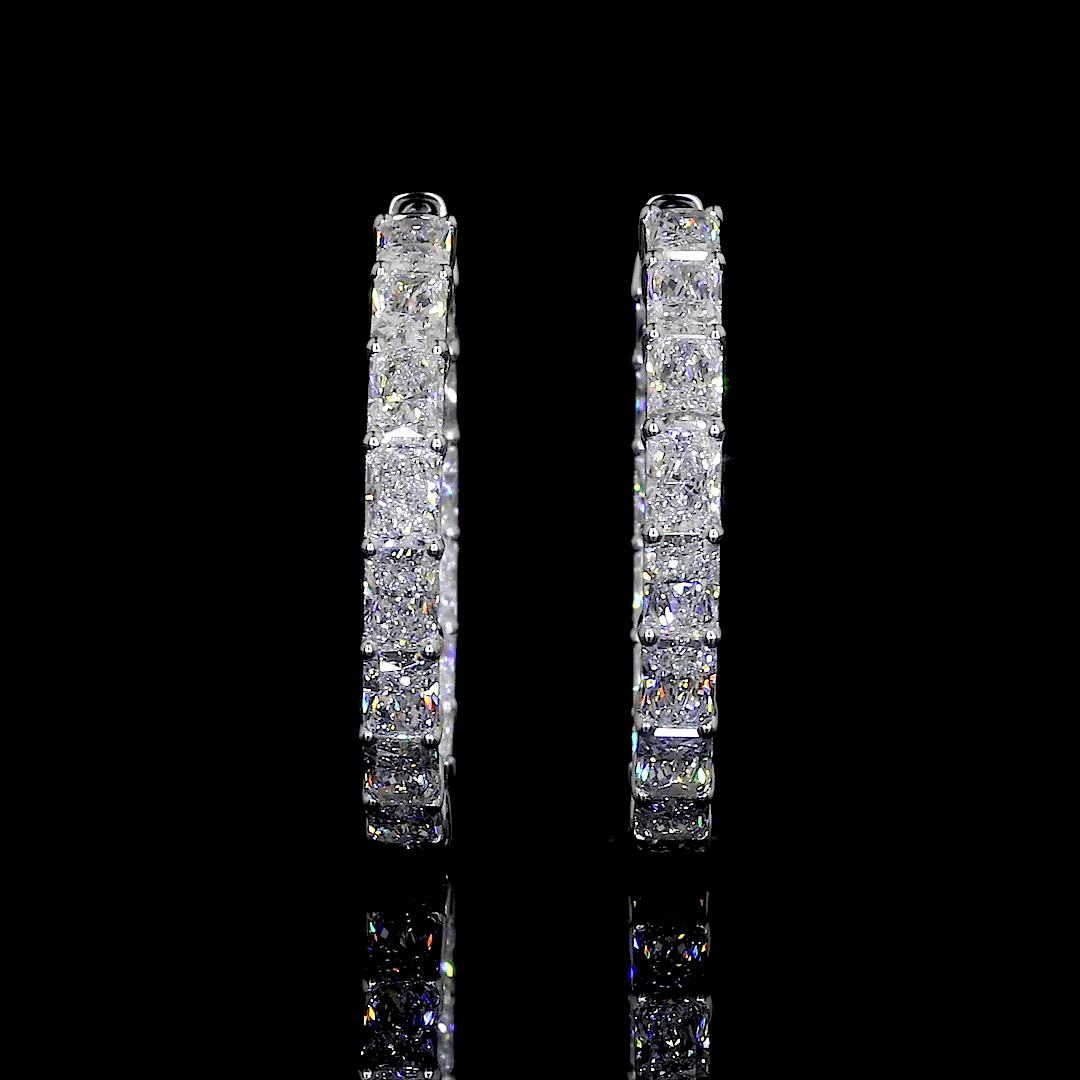 10.19 Carat Lab Grown Diamond Hoop Earrings