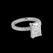 10.5 Carat Radiant Shape Hidden Halo Ring