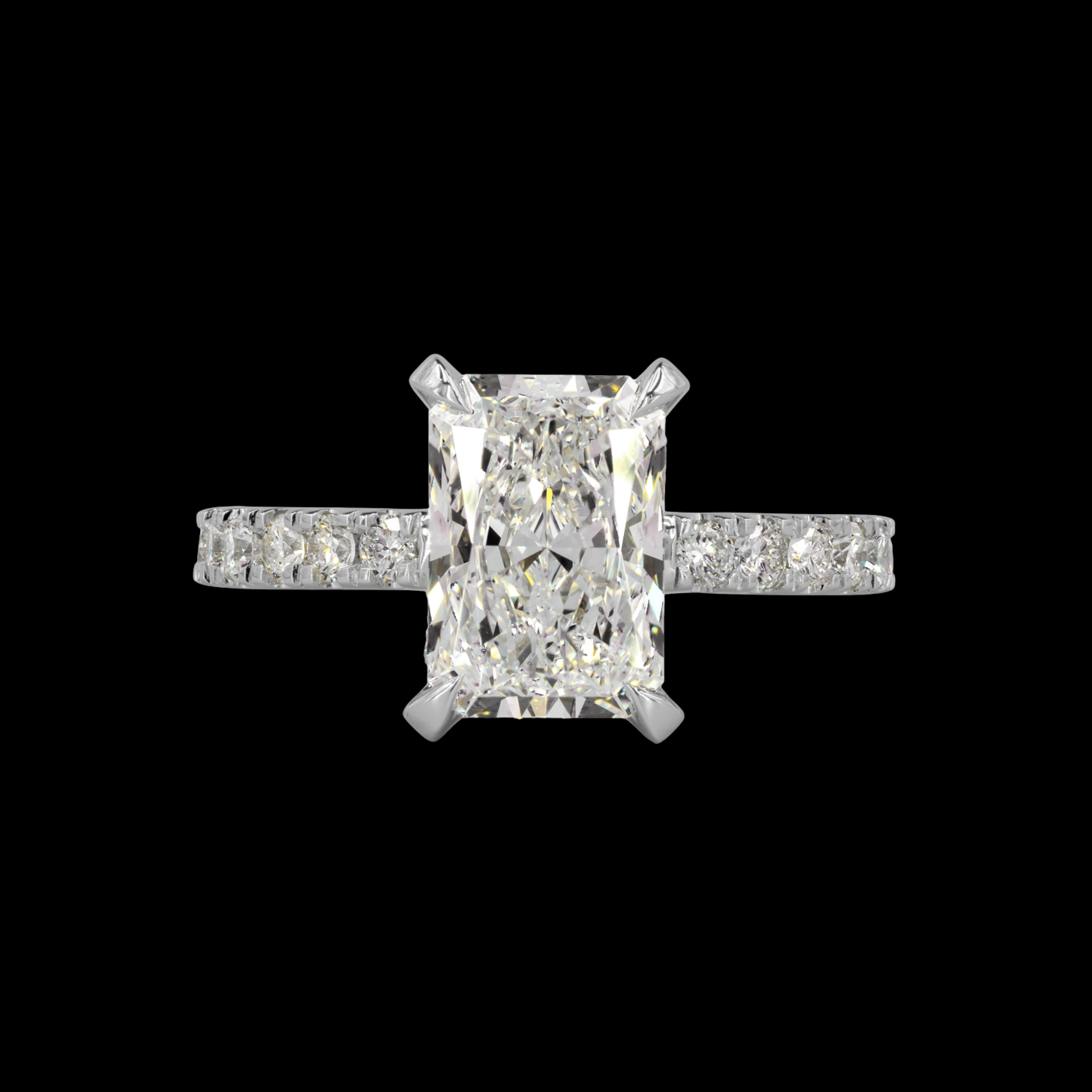 10.5 Carat Radiant Shape Hidden Halo Ring