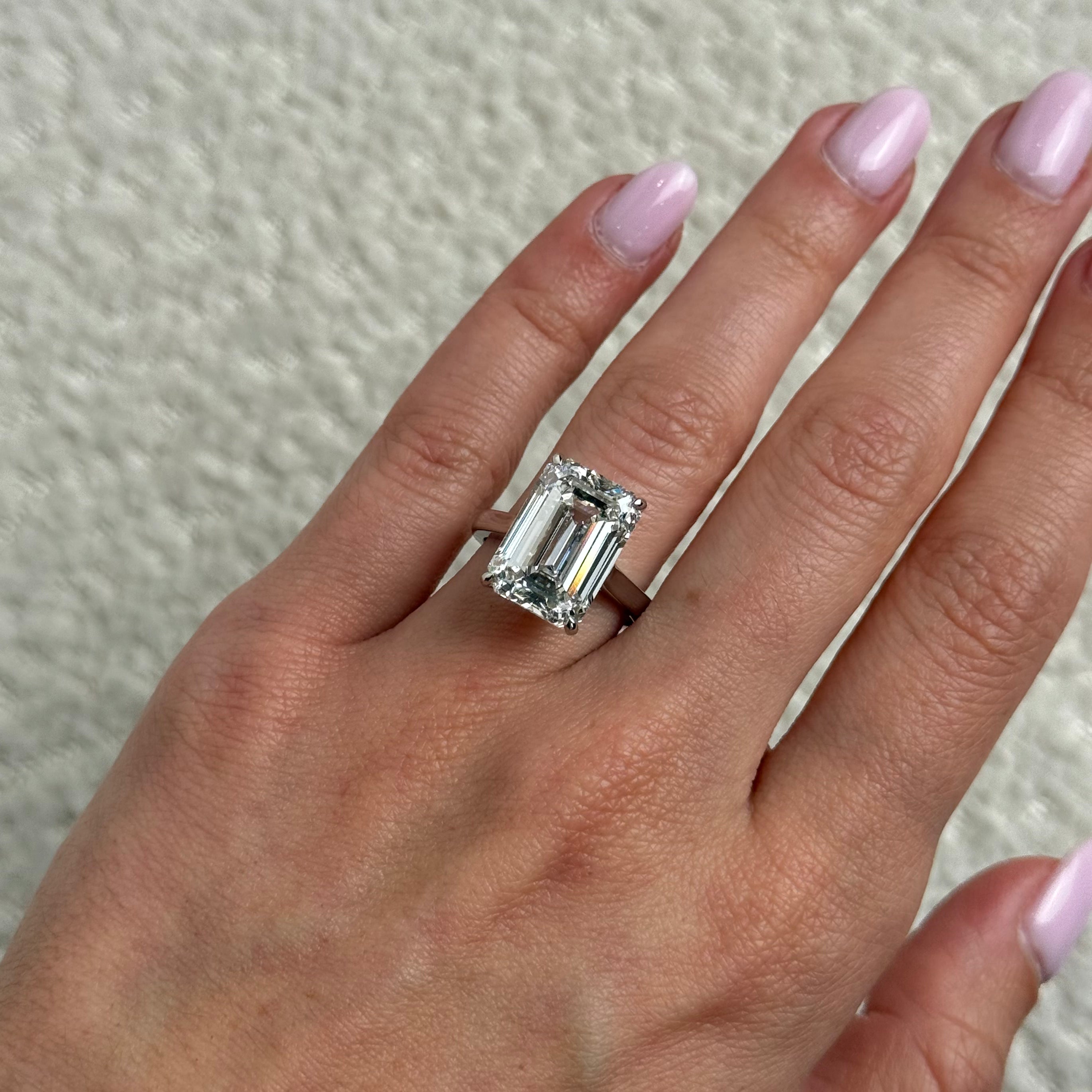 10 Carat Emerald-Cut Diamond Engagement Ring