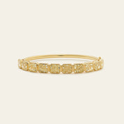 12.97 Carat Fancy Yellow Diamond Bangle Bracelet in Yellow Gold