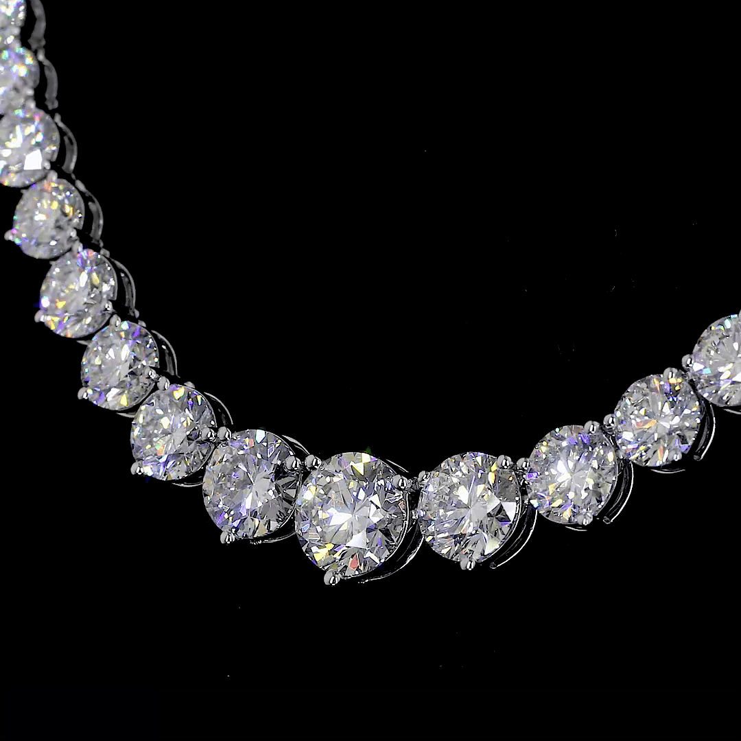 13 Carat Graduated Lab Grown Diamond Tennis Necklace