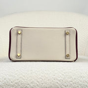 Hermès Craie and Rouge H Birkin 25 Togo Brushed Gold Hardware HSS