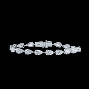 14.2 Carat Lab Grown Pear Shaped Diamond Bracelet