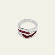 Ruby and Diamond Knot Ring