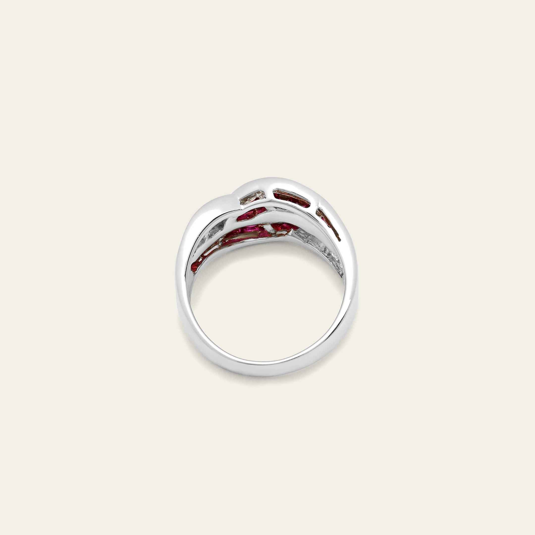 Ruby and Diamond Knot Ring