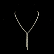 17.5 Carat Yellow Gold Lab Oval Diamond Lariat Necklace
