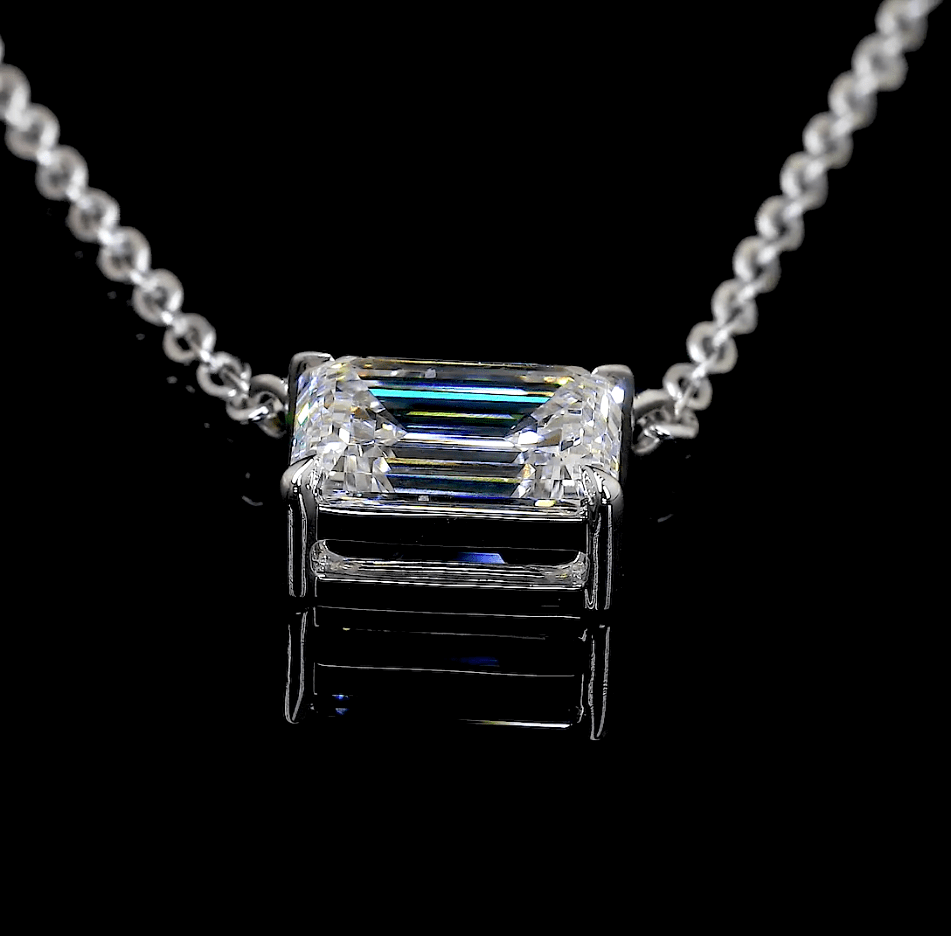 2.1 Carat Emerald Lab Grown Diamond Necklace