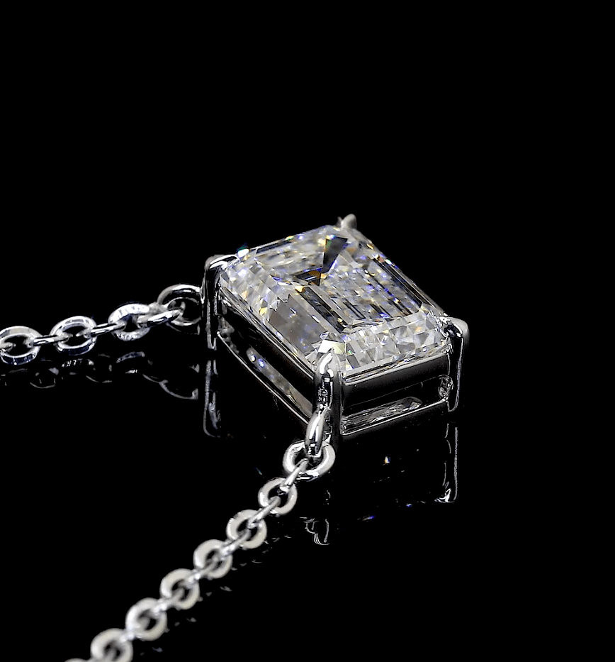 2.1 Carat Emerald Lab Grown Diamond Necklace