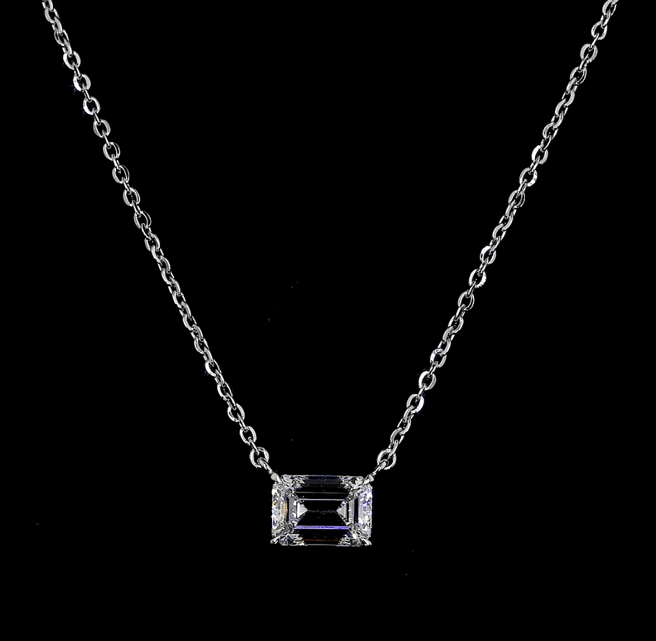 2.1 Carat Emerald Lab Grown Diamond Necklace