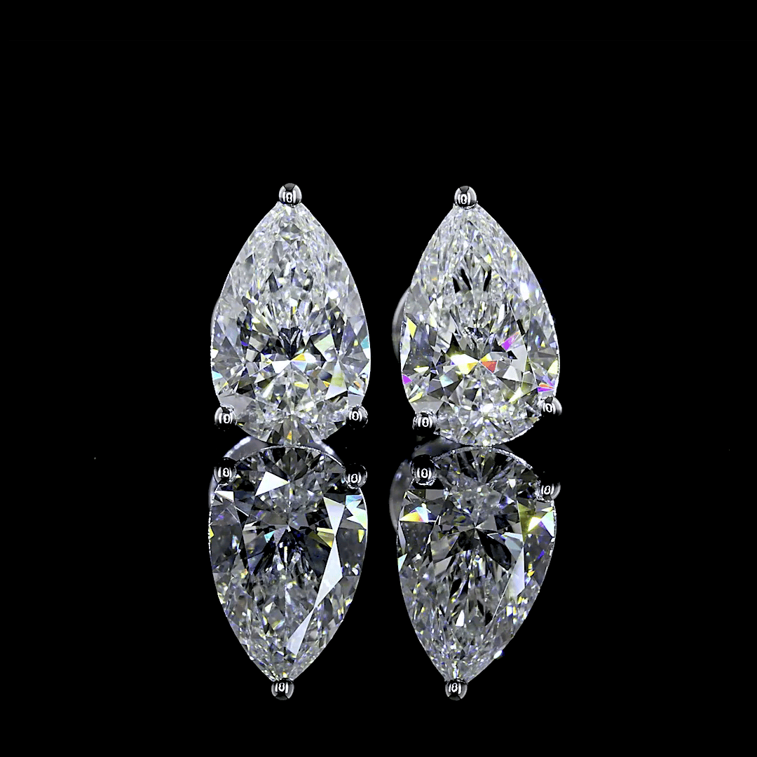 2.18 Carat Pear Lab Grown Diamond Stud Earrings
