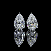 2.18 Carat Pear Lab Grown Diamond Stud Earrings