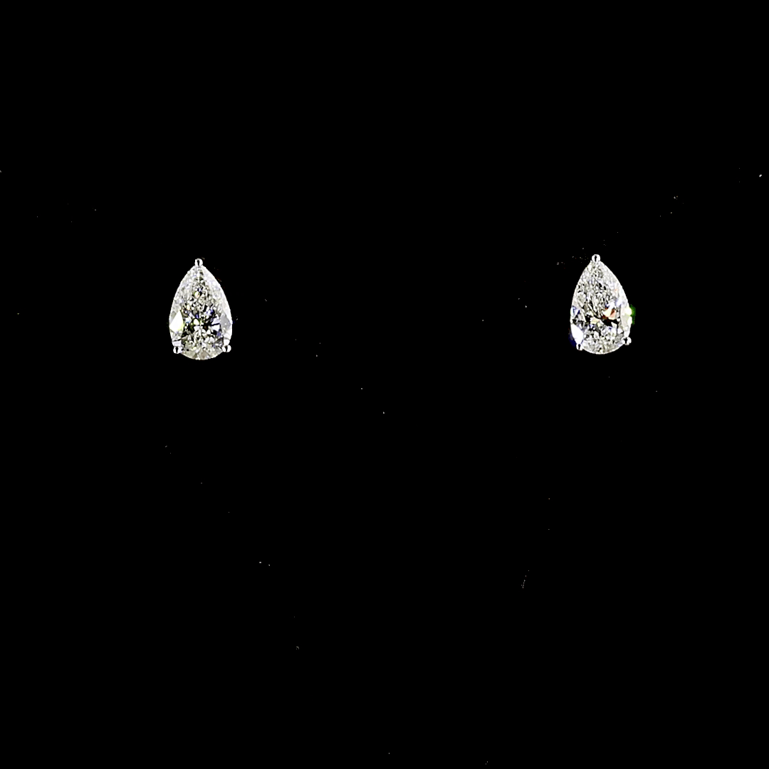 2.5 Carat Lab Grown Pear Diamond Stud Earrings