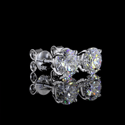 2.5 Carat Lab Grown Round Diamond Stud Earrings