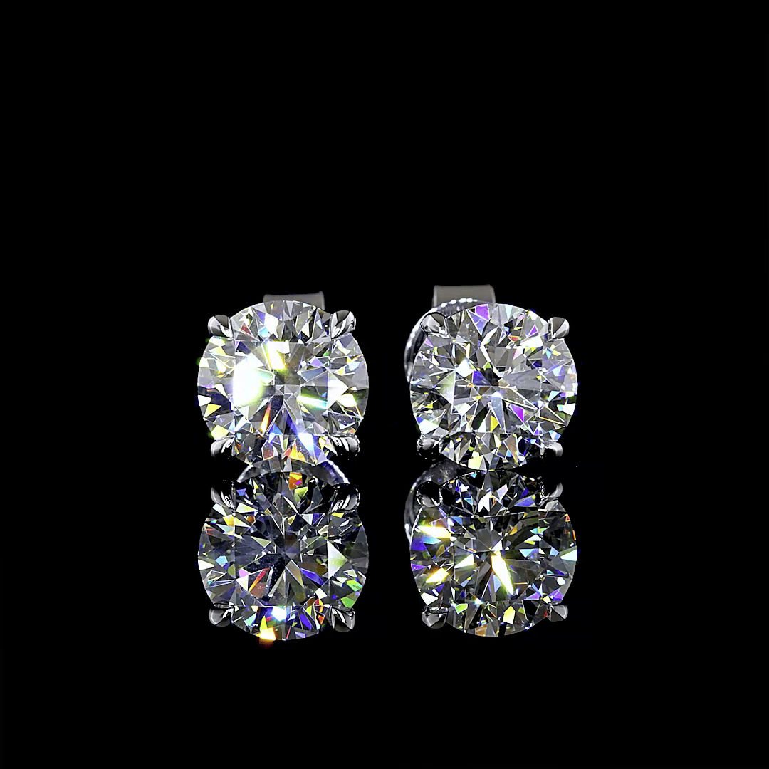 2.5 Carat Lab Grown Round Diamond Stud Earrings