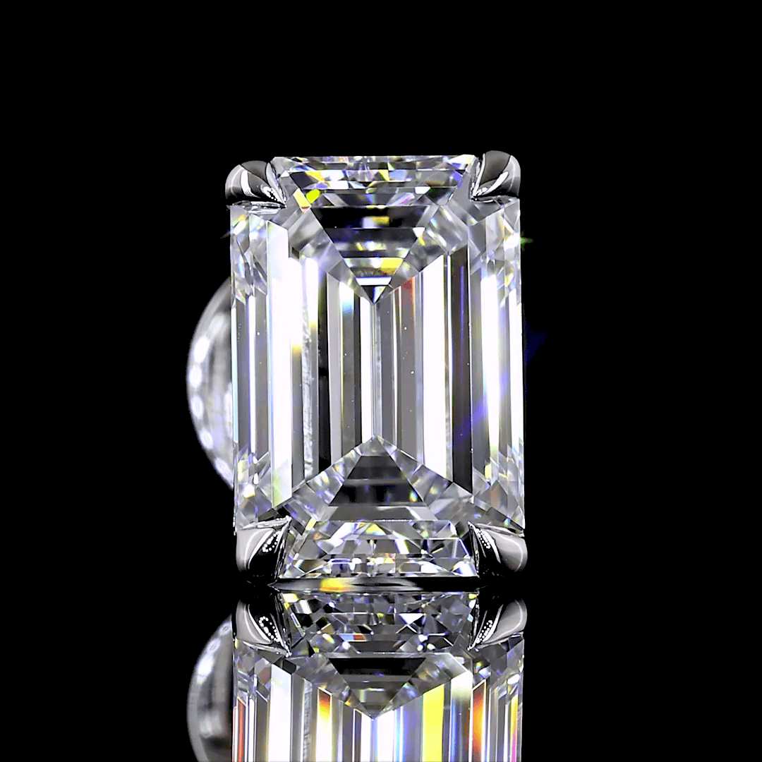 2 Carat Lab Grown Emerald Diamond Stud Earrings