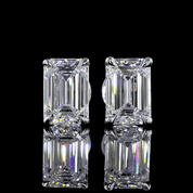 2 Carat Lab Grown Emerald Diamond Stud Earrings