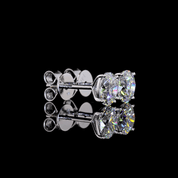 2 Carat Lab Grown Round Diamond Stud Earrings