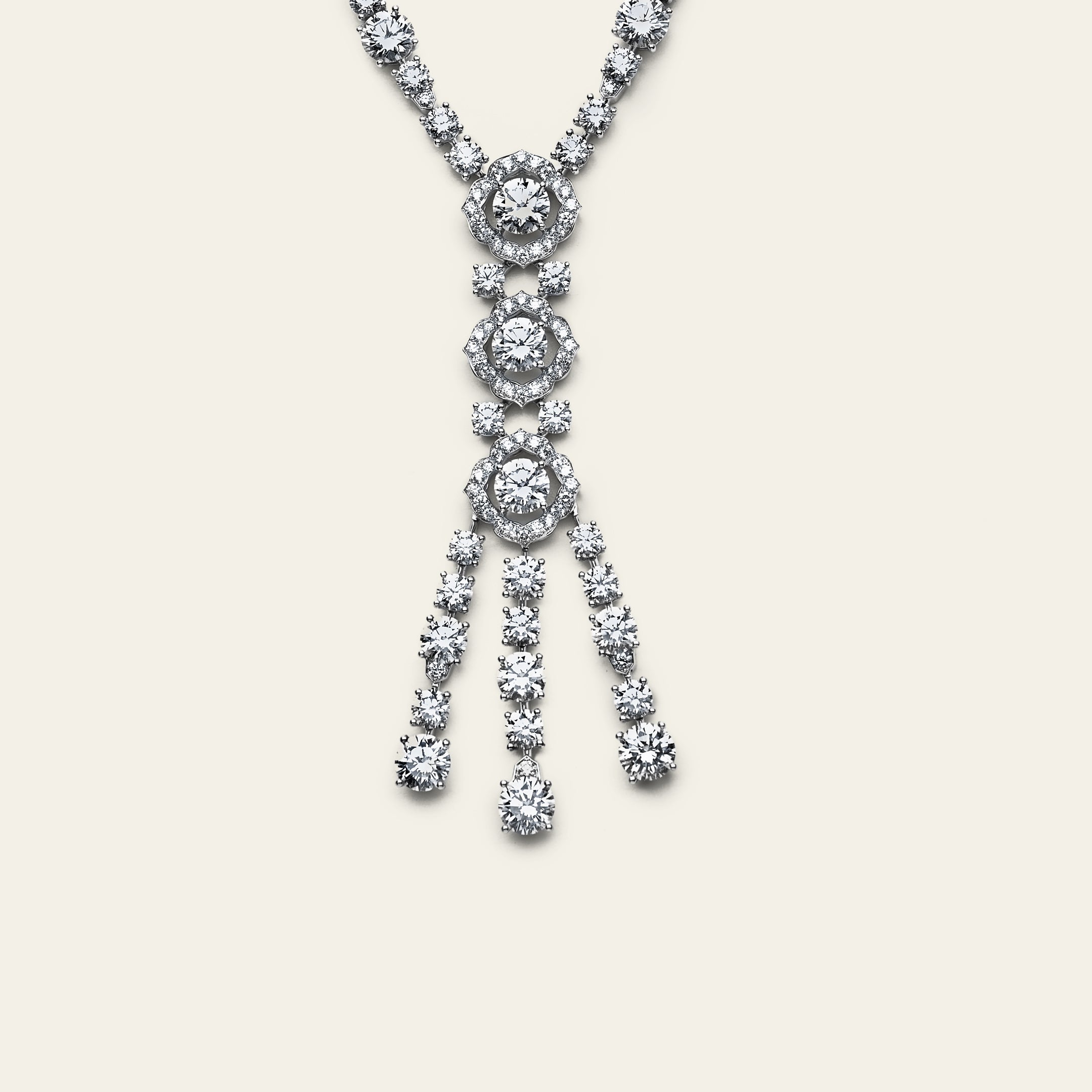 Graff White Gold Diamond Drop Necklace