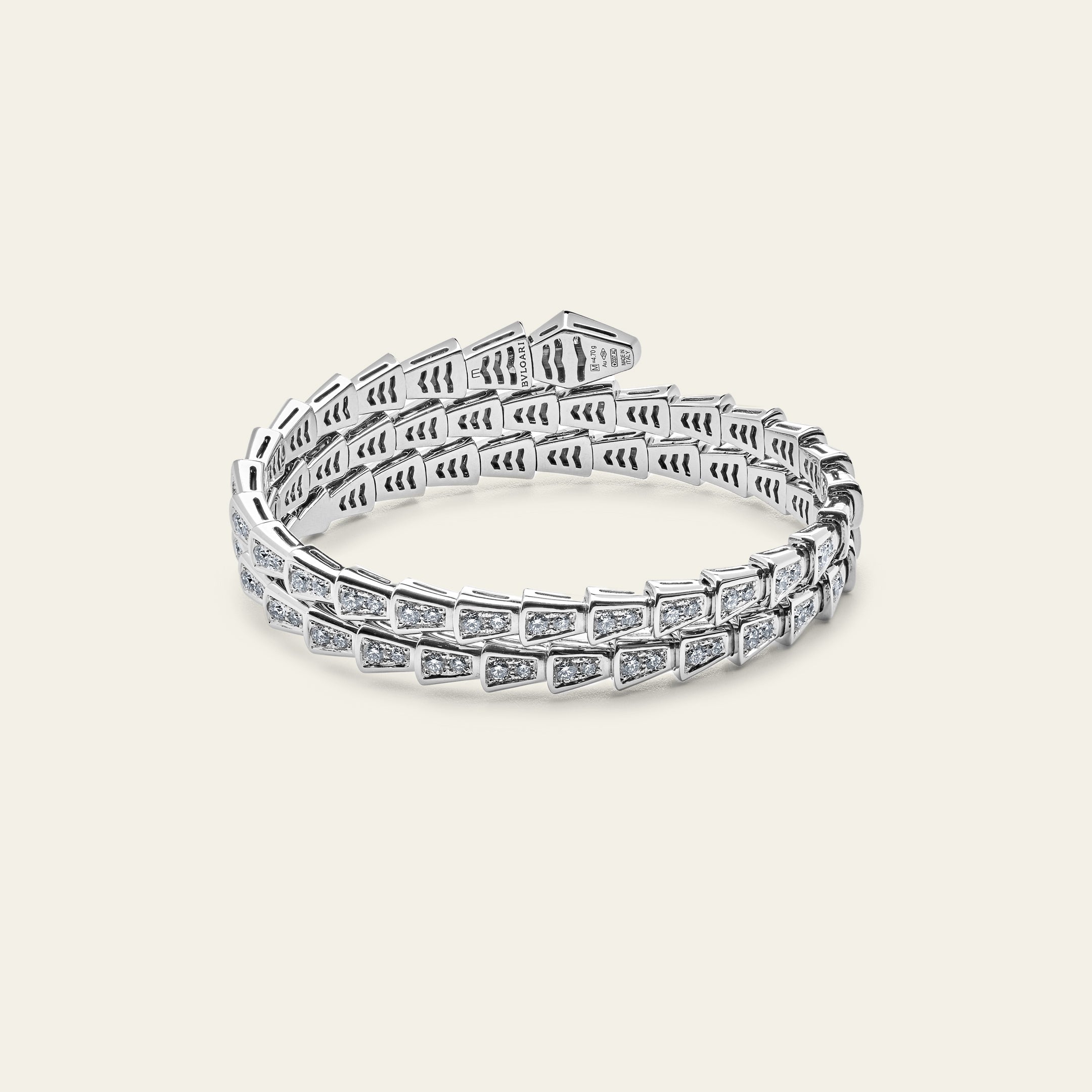 BVLGARI Serpenti Two-Coil Bracelet White Gold Diamond 357274