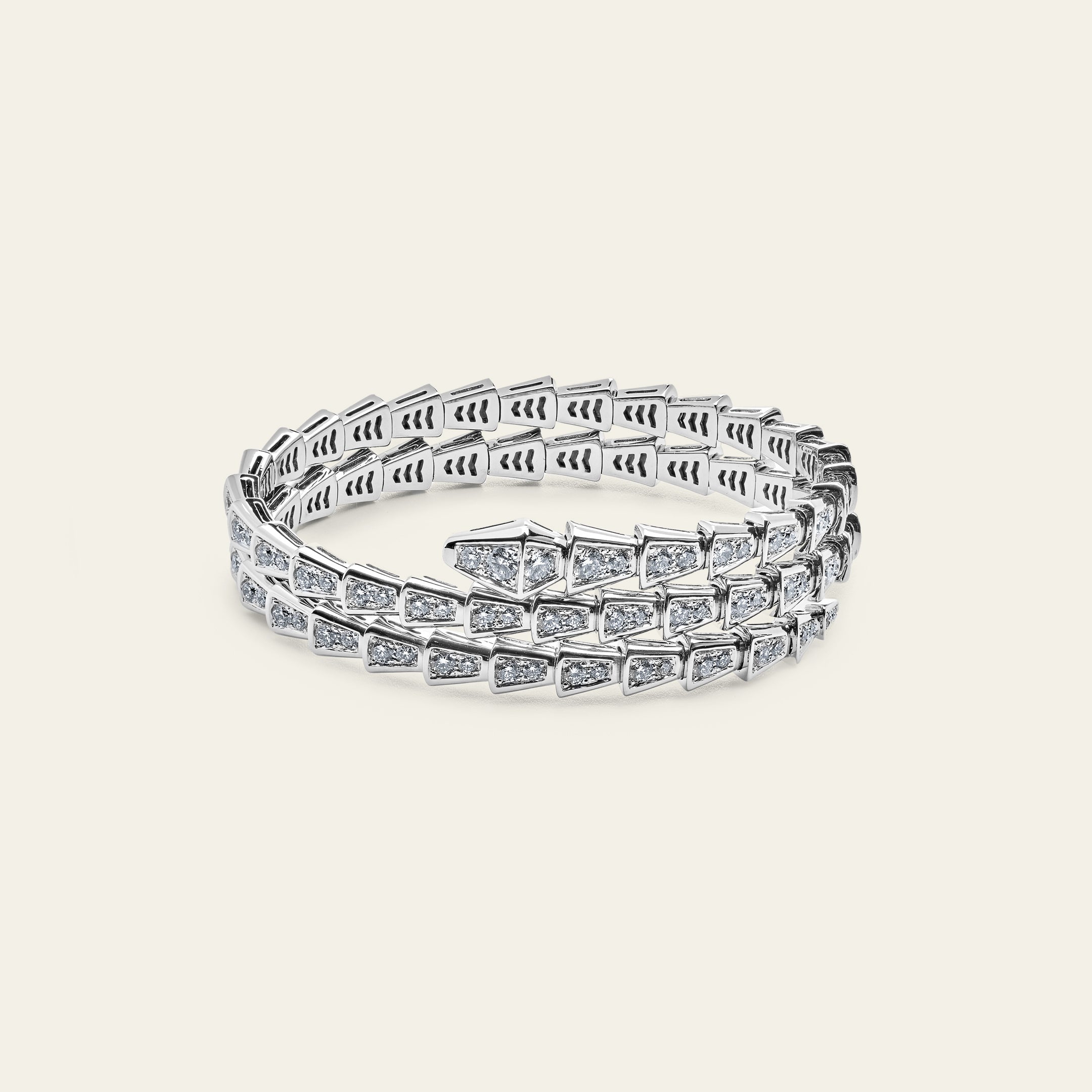 BVLGARI Serpenti Two-Coil Bracelet White Gold Diamond 357274