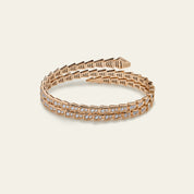 BVLGARI Serpenti Viper Two-Coil Rose Gold Full Pavé Diamonds Bracelet 357270