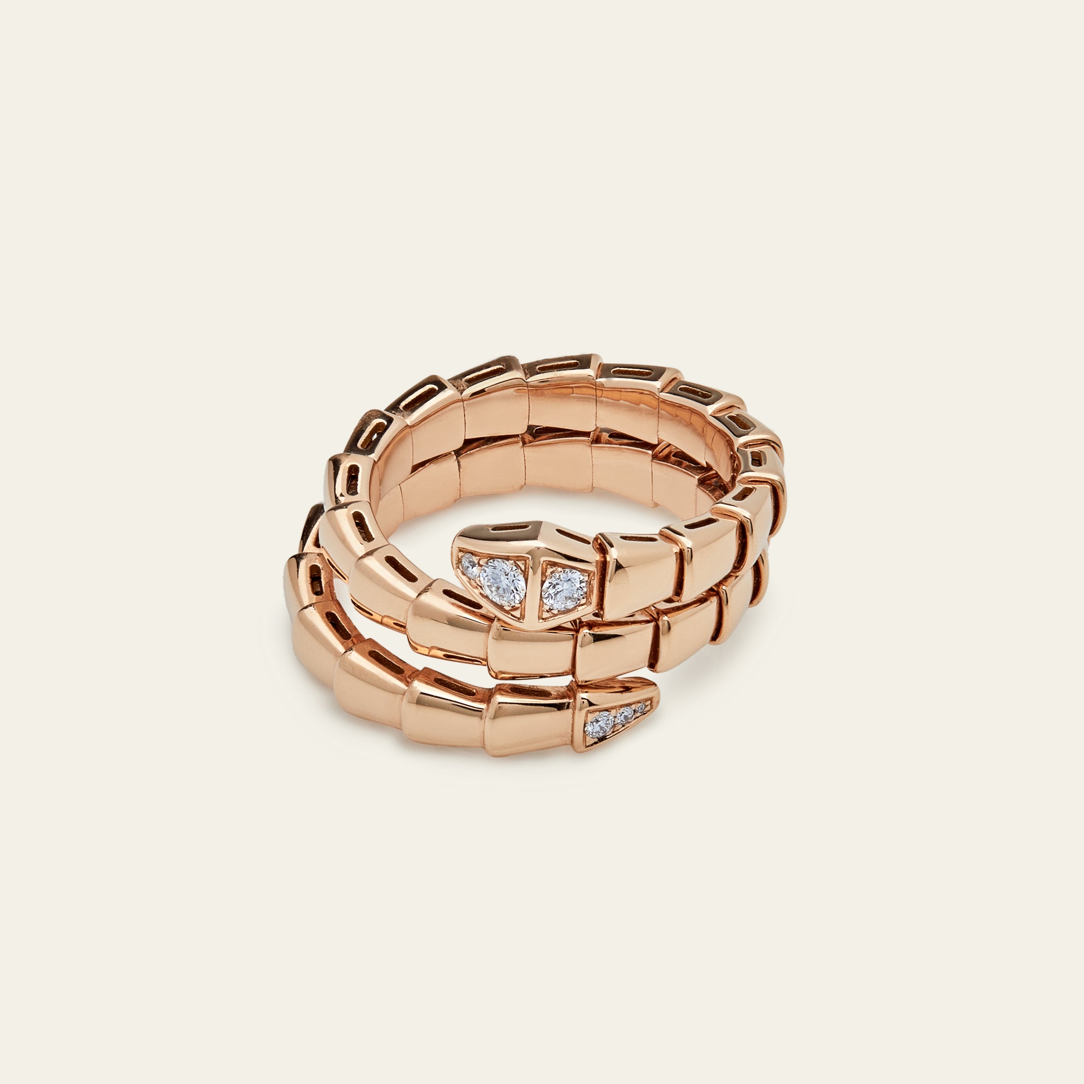 BVLGARI Serpenti Viper Ring Rose Gold and Diamonds 357876