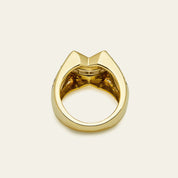 Yellow and White Gold Diamond Vintage "Bowtie" Ring