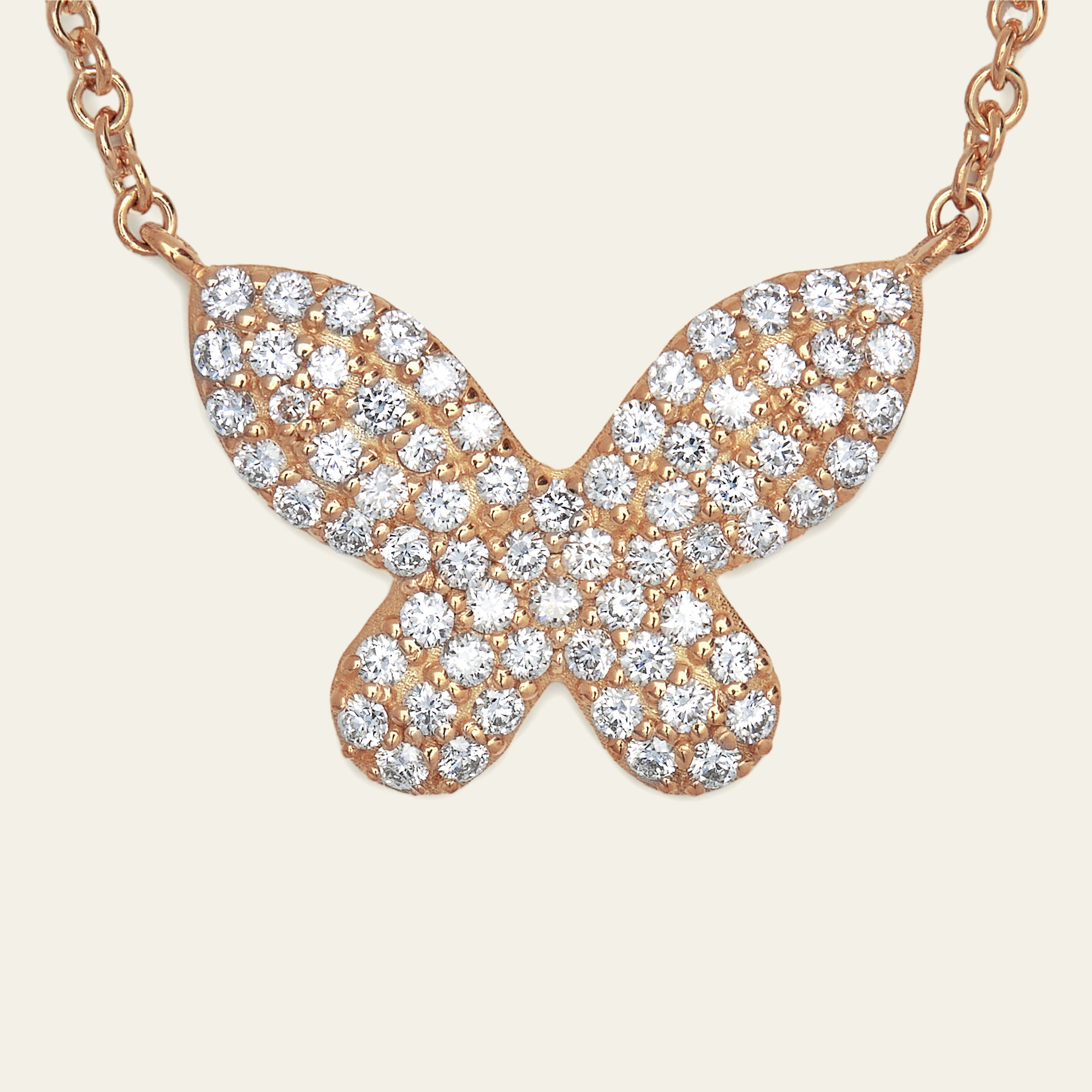 Diamond and Gold Butterfly Necklace