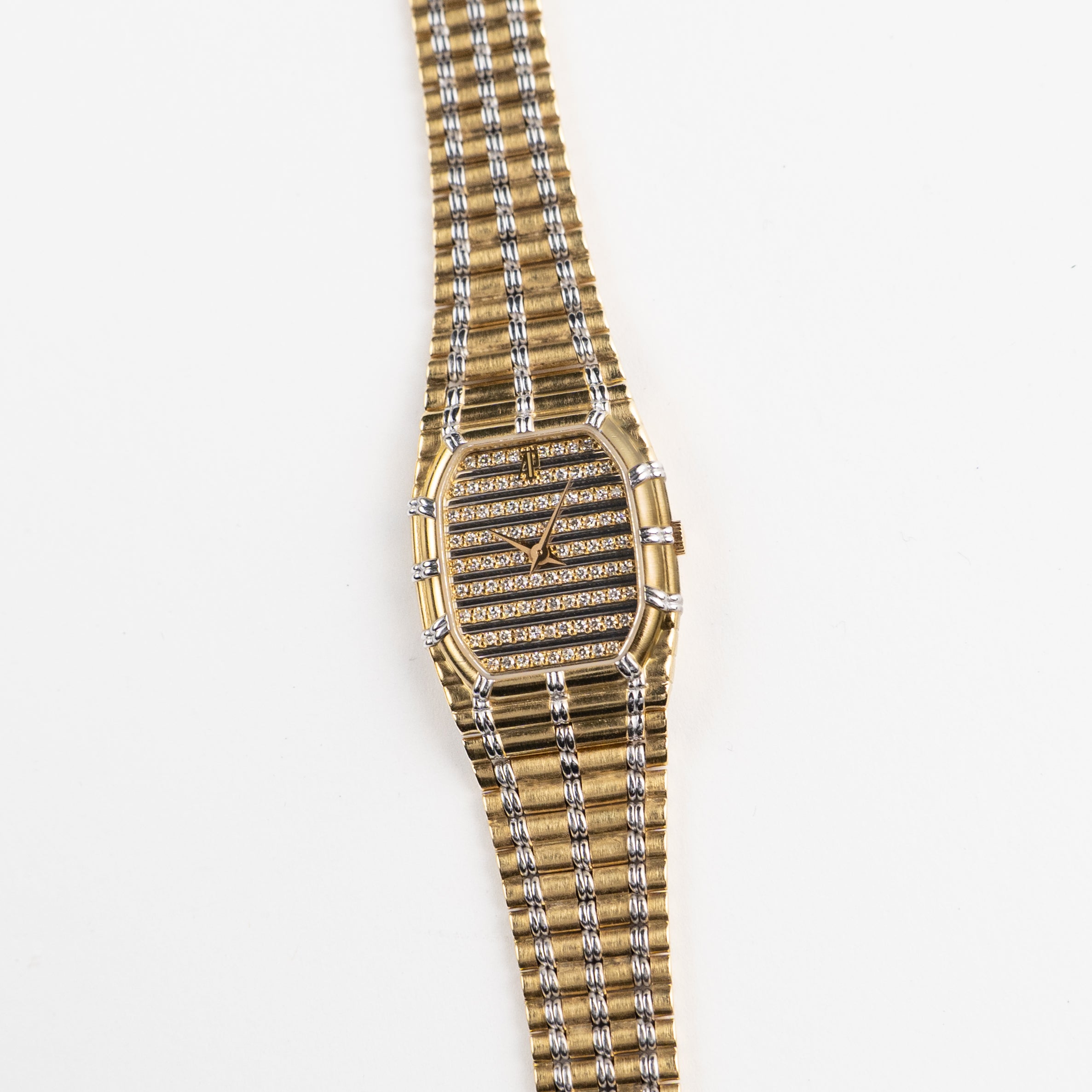 Audemars Piguet Bamboo 6110AC Vintage Yellow Gold White Gold Diamond Pavé Dial Quartz (1985)