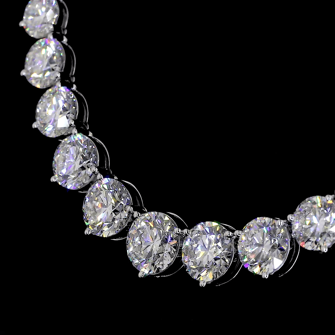 25 Carat Graduated Lab Grown Diamond Tennis Necklace